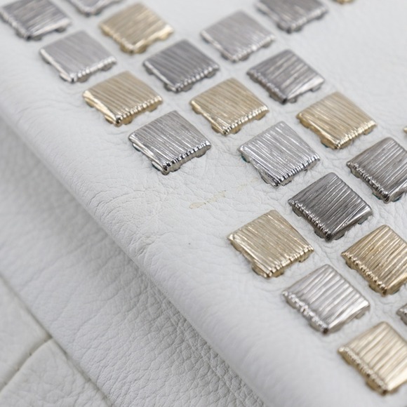 CHANEL White Lambskin Leather Logo Shoulder Bag - Picture 7 of 12